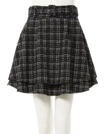 INGNI 공 벨트 부착 2단 플레어 스커트 블랙