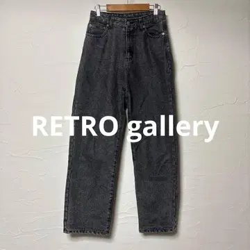새상품급 RETRO gallery 테이퍼드 데님 팬츠/블랙