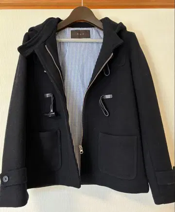 AUG 네이비 더플 코트 후드 부착