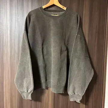 HANES damagedone 황화 염색 맨투맨 브라운