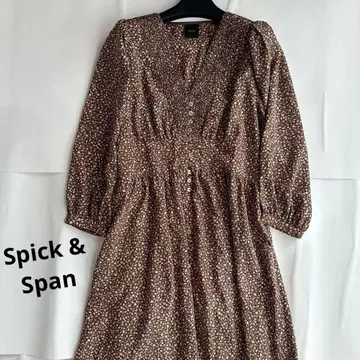 스픽앤스팬 꽃무늬 롱 원피스 7부 소매 여성용