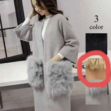 노카라 롱 코트 퍼 포켓