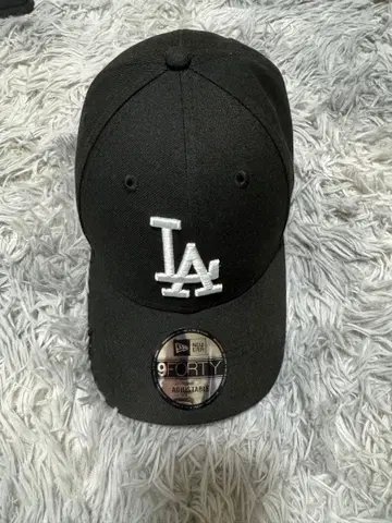 LA 로고 자수 블랙 9FORTY 캡