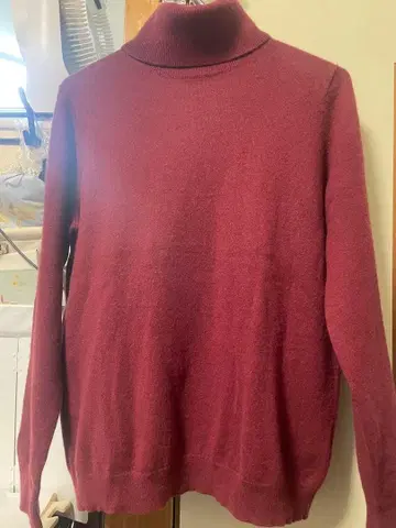 유니클로 캐시미어 스웨터 XL 여성용 와인 레드
