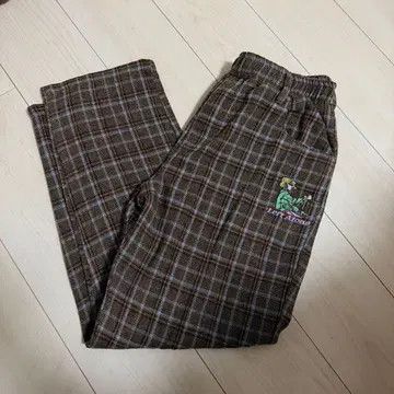 leftalone 체크 팬츠