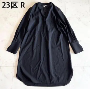 23구 R 블랙 긴팔 셔츠 원피스 울 100% 타카하시 리타님 착용