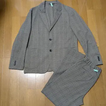 GREEN LABEL RELAXING 캐주얼 수트 브라운 계열 체크