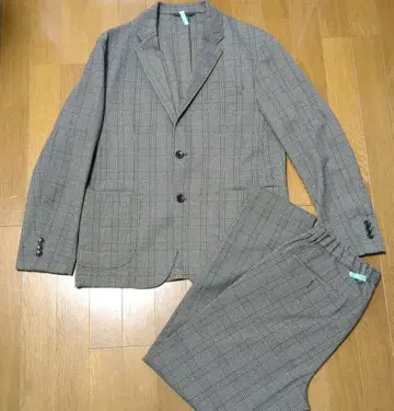 GREEN LABEL RELAXING 캐주얼 수트 브라운 계열 체크