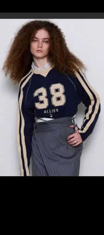 MAISONSPECIAL 넘버링 니트 바디수트