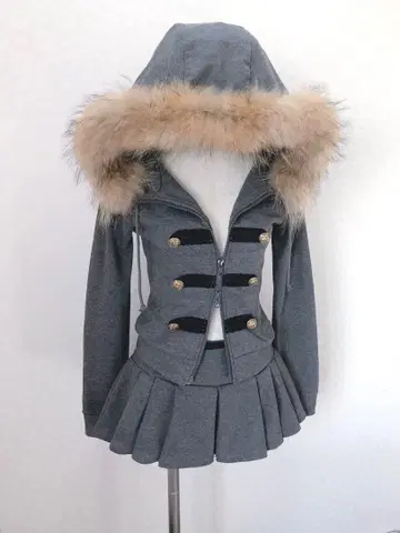 밀리터리 나폴레옹 후드티 세트 Y2K 헤이세이 갸루 그런지 다크코어