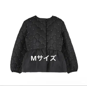 coca 펄 퀼팅 티어드 블루종