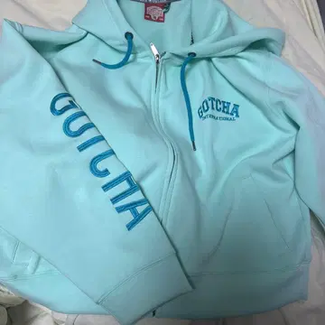 GOTCHA 민트 그린 풀 집업 후드티