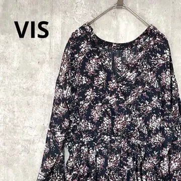 VIS 꽃무늬 플라워 미니 꽃무늬 롱 셔츠 원피스 귀여운 걸리시