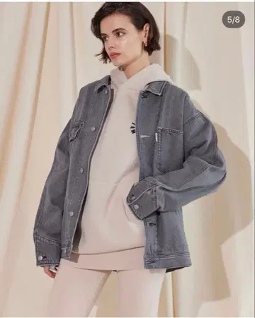 알리시아스탄 오버 사이즈 그레이 데님 자켓 S