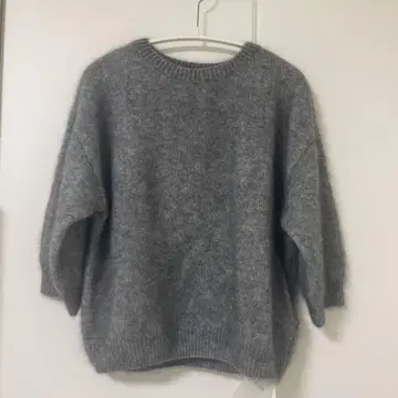 LISA LISA 리사리사 그레이 반팔 니트 모헤어 혼방