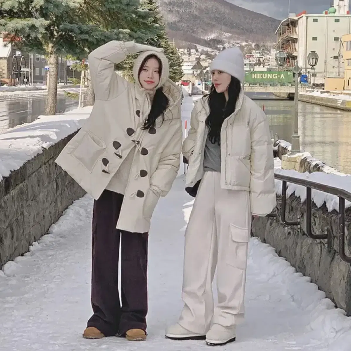 Hotping) Brushed two-way corduroy cargo banding pants ~99