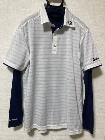 TaylorMade 스트라이프 반팔 피케 셔츠와 긴팔 언더웨어 세트