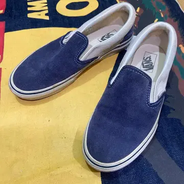 VANS 반스 슬립온 스웨이드 스니커즈 네이비 26cm