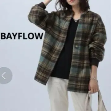 BAYFLOW 모듬 체크 미들 코트