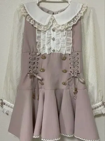 리즈리사 프릴 리본 셋업 Free 핑크