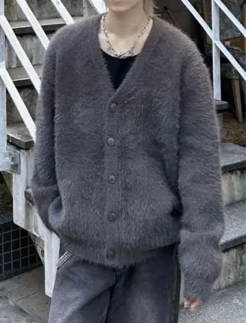 [ Chikashitsu + ] hairy knit cardigan