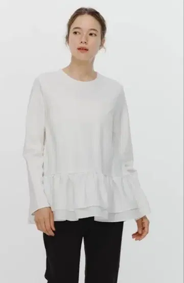 yori 누쿠누쿠 헴 더블 플레어 블라우스