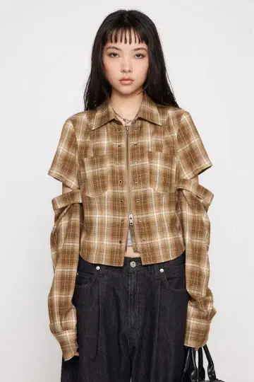 [ LAGUA GEM 2WAY COMPACT 체크 셔츠 ]