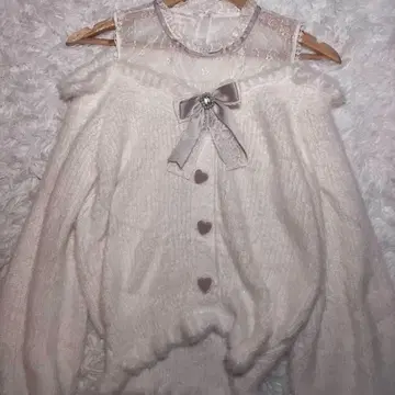 LIZLISA 레이어드 스타일 어깨 트임 니트 핑크