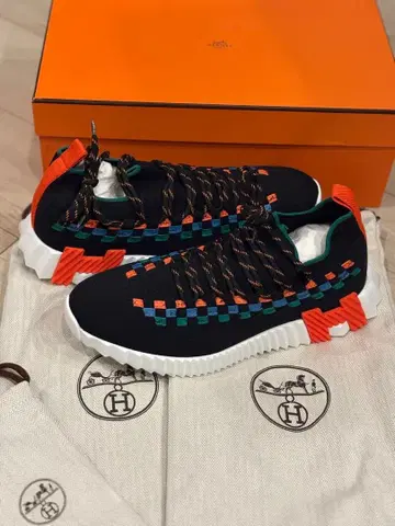 [ 미사용 새상품 ] 네이비 뜨개질 스니커즈