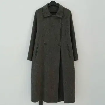 Maenique 울 롱 코트 브라운