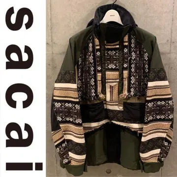 [ 레어템 ] sacai 사카이 러그 자카드 블루종 2022SS