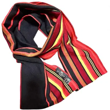 에트로 ETRO 머플러 울 니트 스트라이프 블랙 레드 오렌지 옐로우 컬러