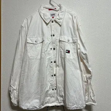 TOMMY JEANS 화이트 긴팔 셔츠