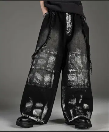 ADRER 패널 서스펜더 와이드 데님