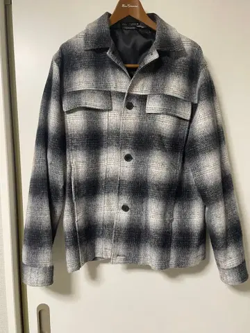 시착만 한 ZARA 옴브레 체크 자켓 블랙&화이트