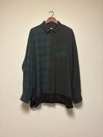 Mix Check Fringe Shirts