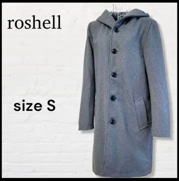 새상품급 roshell 로쉘 후드 부착 롱 코트 S 사이즈 그레이