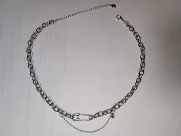 justine clenquet풍 실버 체인 목걸이