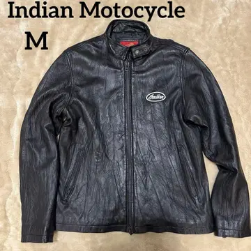[ 새상품급 ] 인디언 모토사이클 M 램 가죽 싱글 라이더 블랙