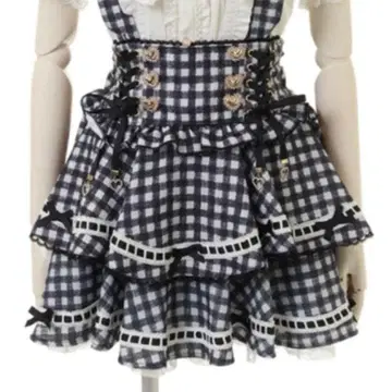 리즈리사 사다리 리본 체크 티어드 치마바지