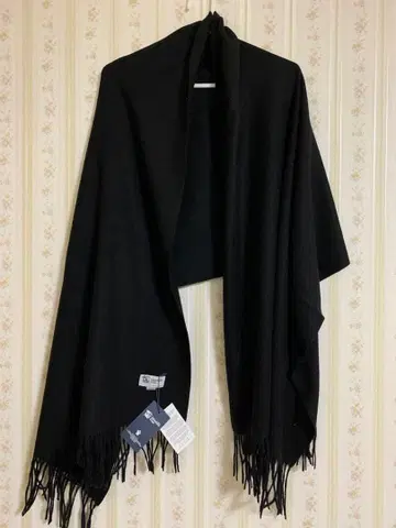 존스톤스 캐시미어 대형 스톨 머플러 블랙