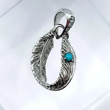 컨디션 최상 SAAD 사드 페더 터콰이즈 펜던트 탑 스톤