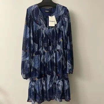 Desigual 기하학 패턴 네이비 원피스