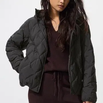 유니클로 UNIQLO 퍼프 테크 후드티 블랙 S