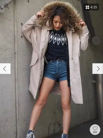 GYDA 라이너 에코 퍼 밀리터리 코트