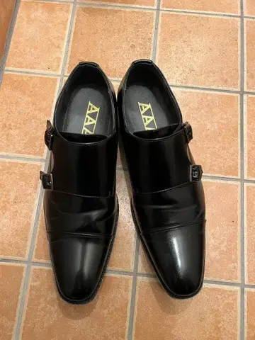 AAA 블랙 더블 몽크 스트랩 드레스 슈즈