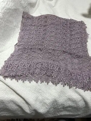 연보라 레이스 기모노 숄