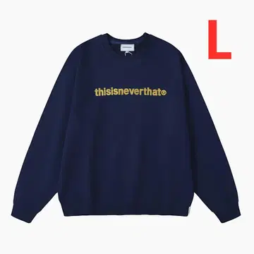 새상품 thisisneverthat 네이비 로고 맨투맨 L 사이즈
