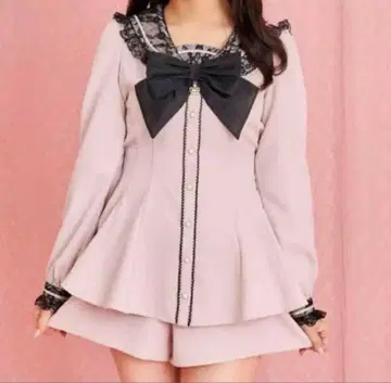 시크릿허니 세일러 카라 셋업 핑크