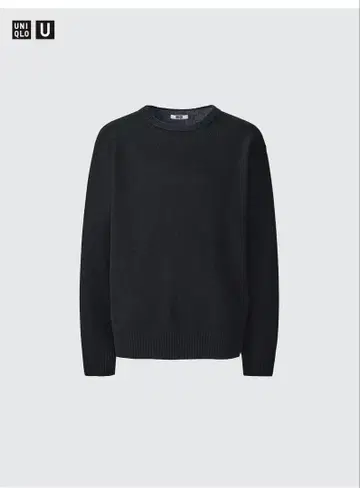 UNIQLO U 바이컬러 라무 크루넥 스웨터 블랙 L